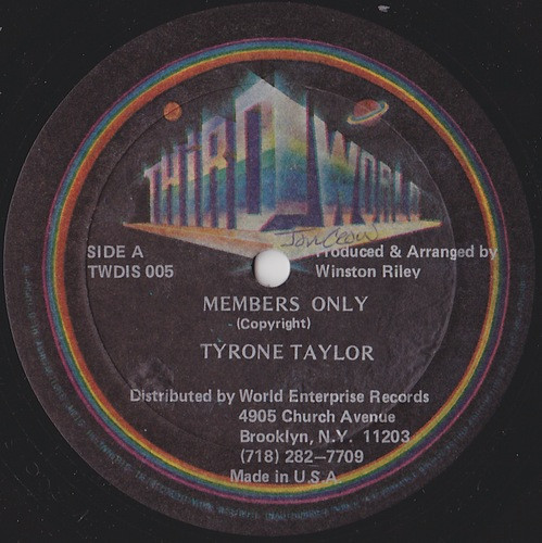 Members Only - TYRONE TAYLOR 